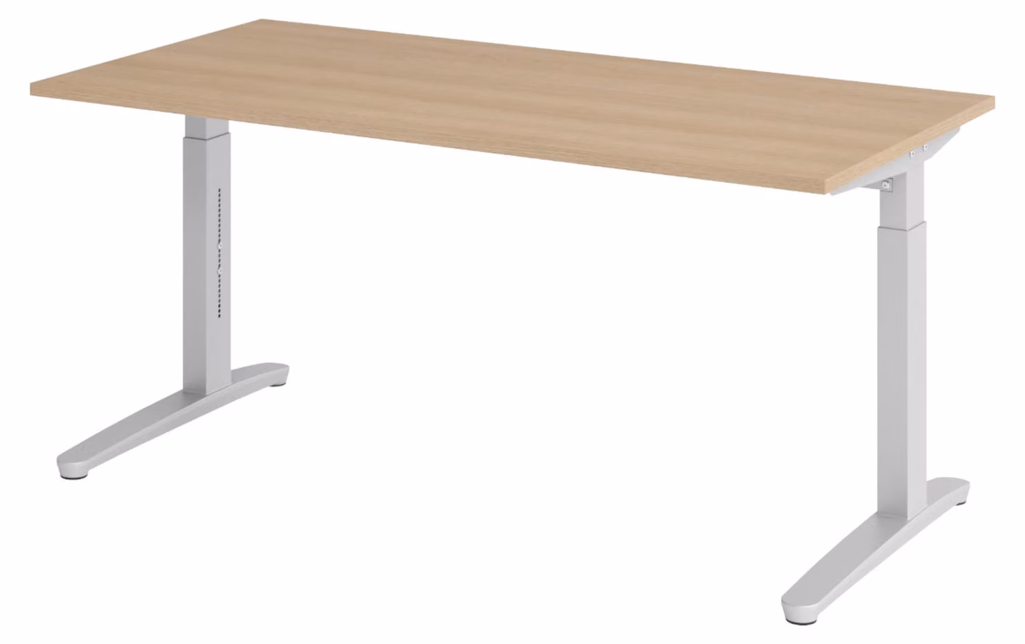 bümö Scrivania Serie-XB - Struttura: argento, dimensioni: 160 x 80 cm, finitura: rovere