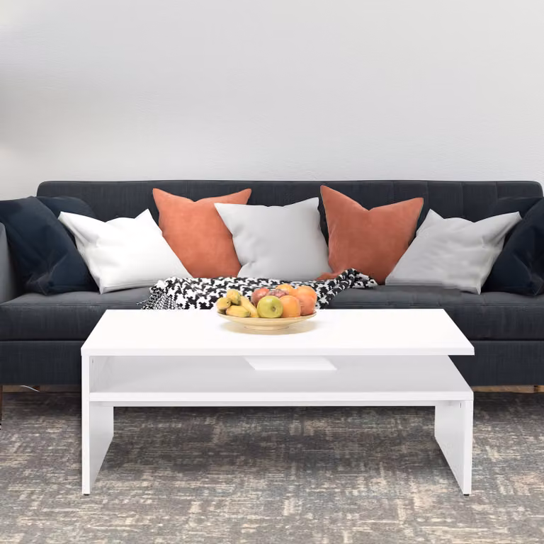 Skye Decor, Shp-645-Dd-1, tavolino da caffè, bianco diamante, 100 % MELAMINE COATED SLIPBOARD, 110 x 65 x 42 cm
