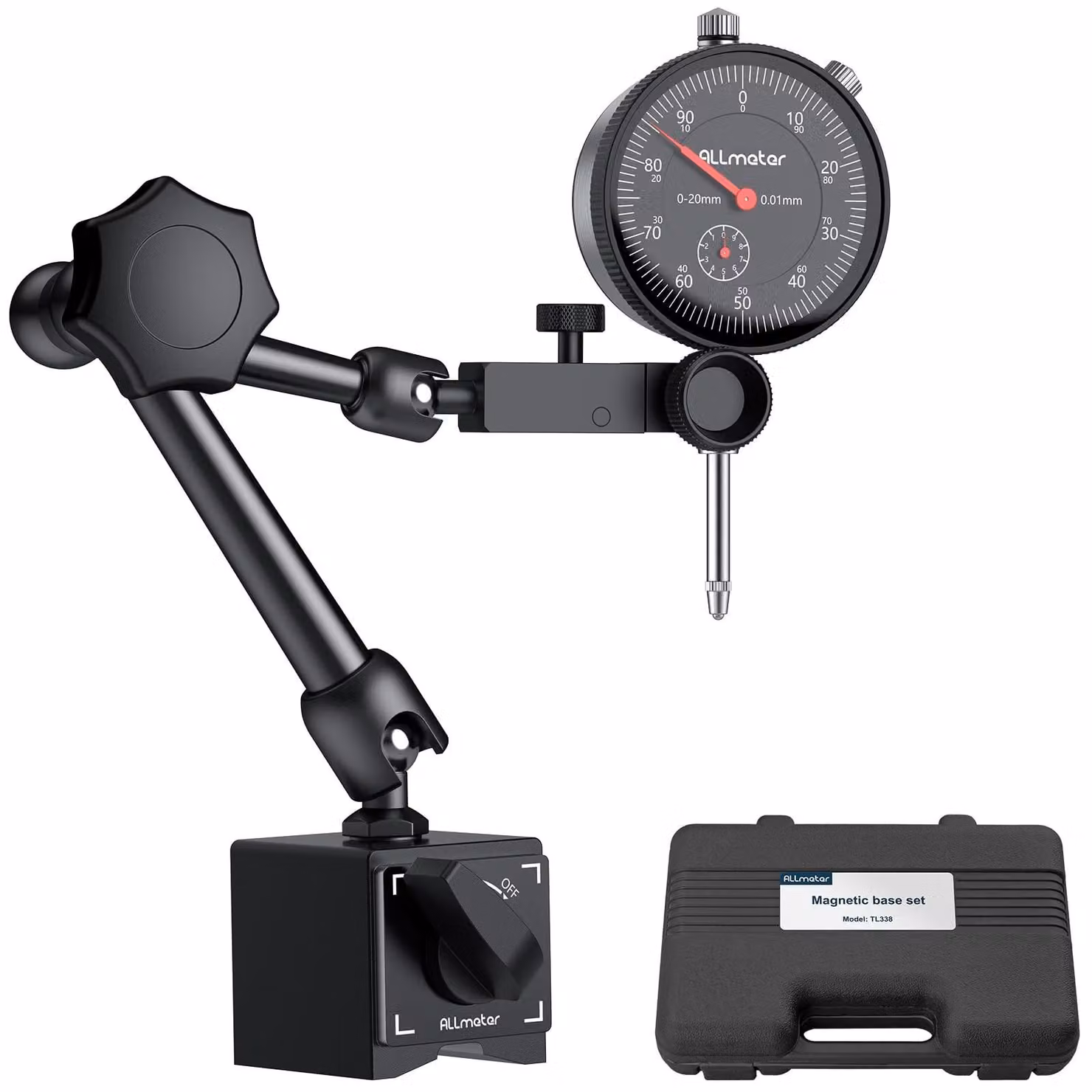 Solidchoice - Set di micrometri meccanici da 0 a 20 mm con base magnetica
