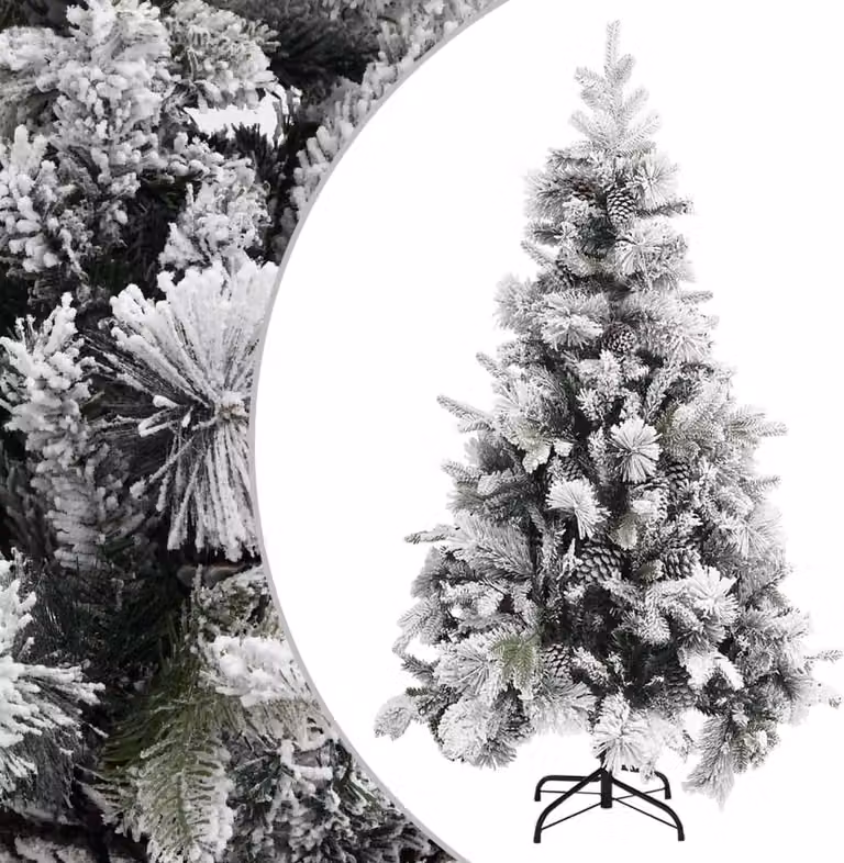 Maison Exclusive - Albero di Natale con decorazioni a forma di pigna, altezza 195 cm, realizzato in PVC e PE