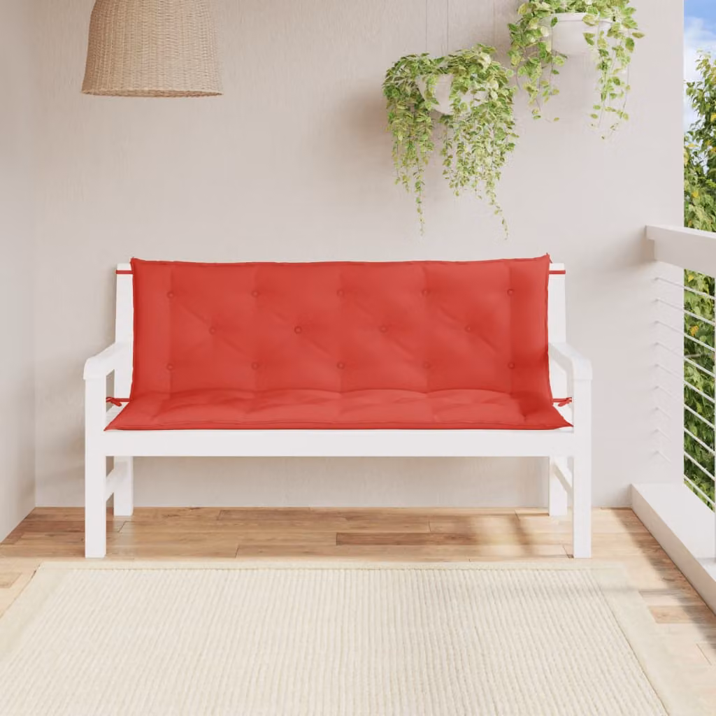 Set di 2 cuscini per panca vidaXL rossi in tessuto Oxford impermeabile e traspirante L 150 cm x P 50 cm x H 7 cm