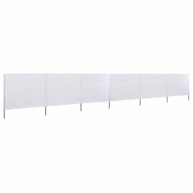 Paravento a 6 Pannelli in Tessuto 800x160 cm Bianco Sabbia