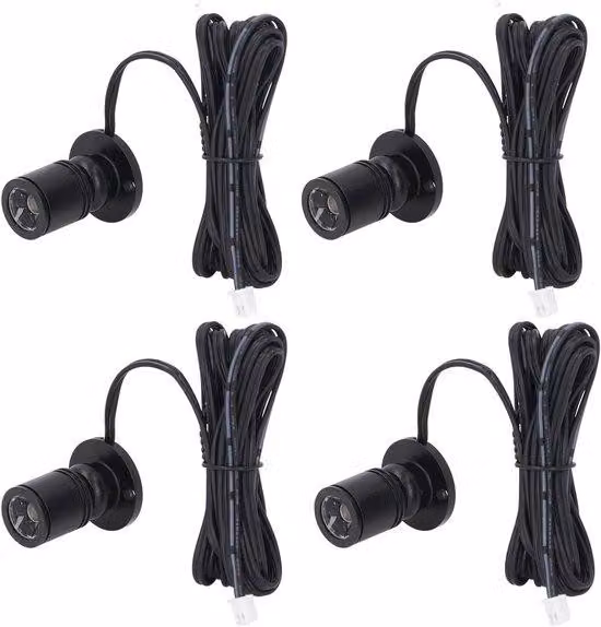 Faretti LED dimmerabili per vetrine, set da 4 pezzi, ideali per esporre opere d'arte, gioielli e oggetti di arredamento, alimentazione USB 5V, mini LED, illuminazione per vetrine, con controllo tramite pulsanti
