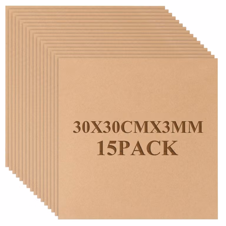 Pannello MDF pannelli MDF - 15 pezzi - 30 x 30 cm - Spessore 3 mm - Quadrato