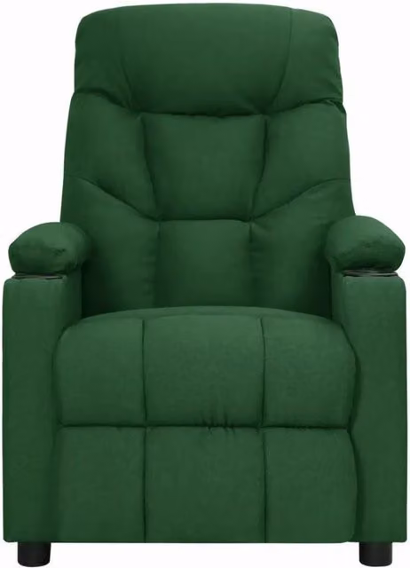 Poltrona | Sedia Relax Reclinabile in Tessuto Verde Scuro
