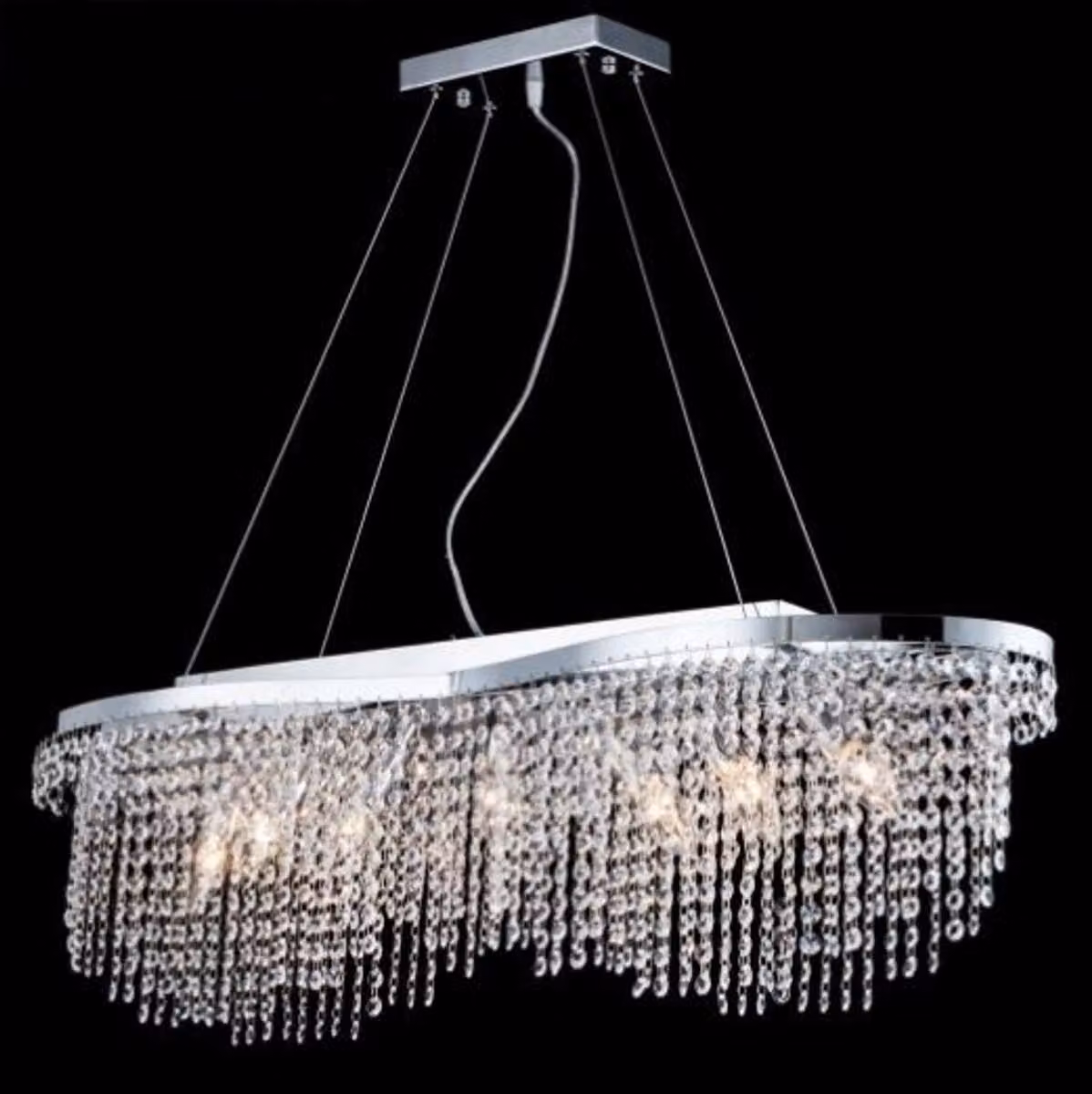 Casa Padrino lampadario barocco a soffitto in cristallo nichel 93,3 x H 68 cm stile antico - lampadario d'arredo lampadario a sospensione lampada a sospensione