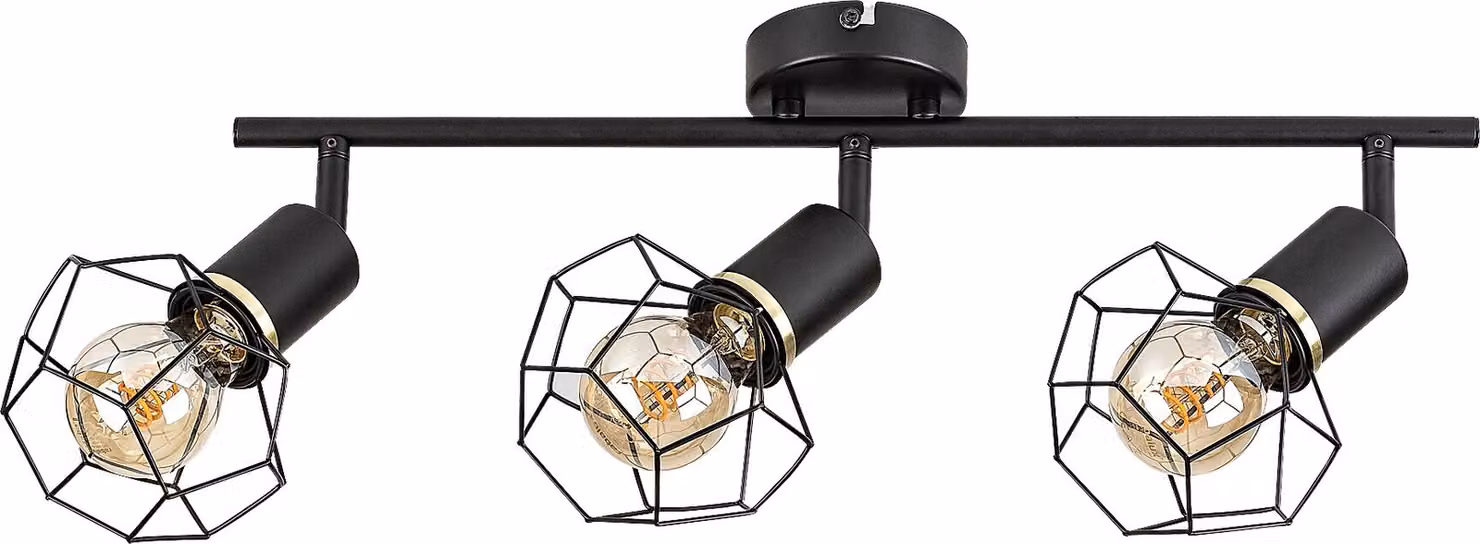 Rabalux Lampada da soffitto nera Fran per lampadina 3x E27 71067