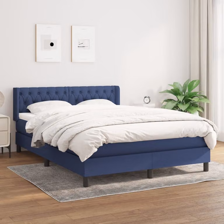 Maison Exclusive - Giroletto a Molle con Materasso Blu 140x190 cm in Tessuto