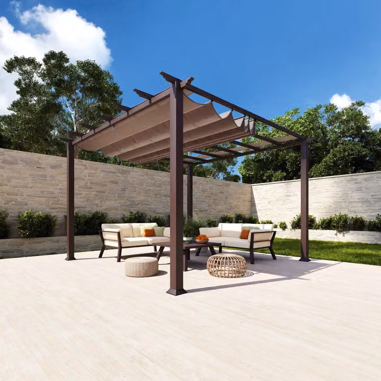 Pergola in alluminio Florida marrone scuro HxLxH 350x350x235cm