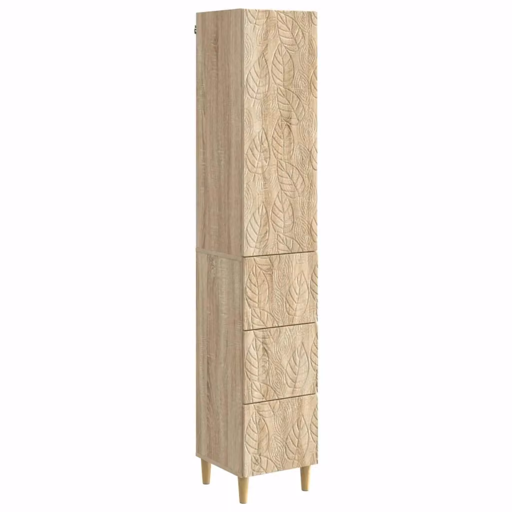 Set di 2 armadi moderni vidaXL in legno MDF con ante a battente e ripiani interni, colore marrone e beige, L/P/H: 33 x 34,5 x 90 cm – 2