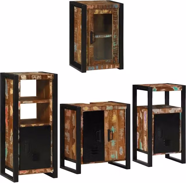 Set di mobili per il bagno 4 pz Multicolore 3305695