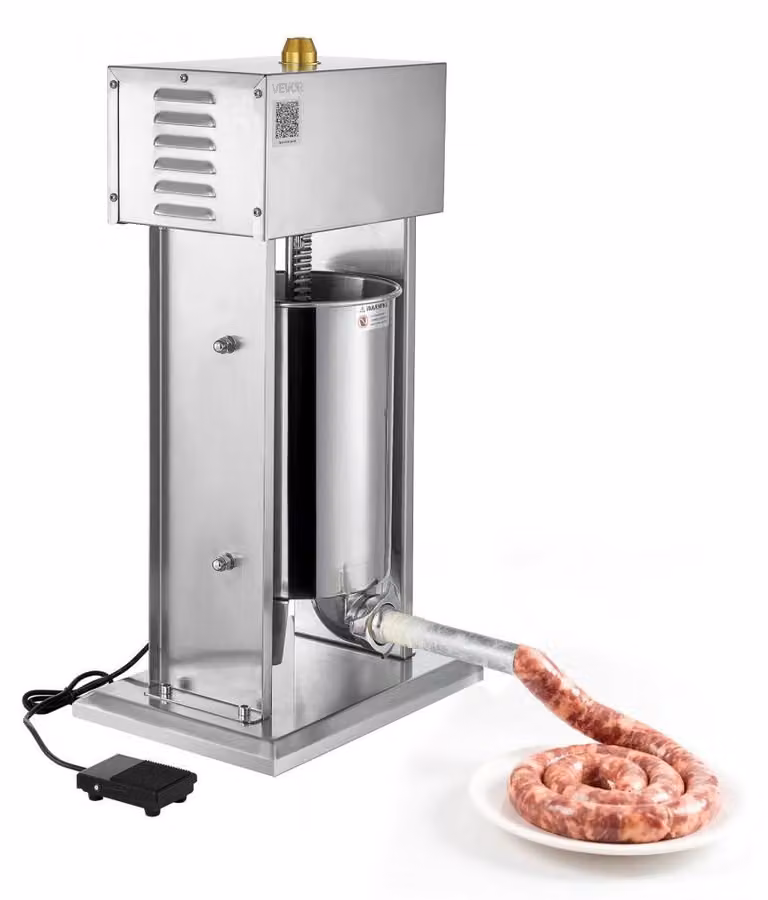 Riempitore per salsicce elettrico da 12 litri - Controllo continuo della velocità - Potenza di 200 W - Acciaio inossidabile