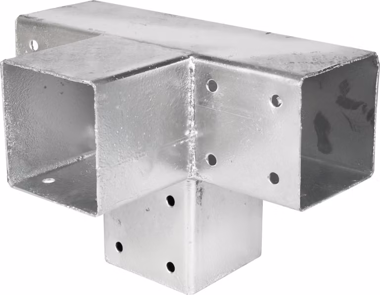 Giunto angolare per pergola con prolunga per pali 9 x 9 cm modello cubo - al pezzo