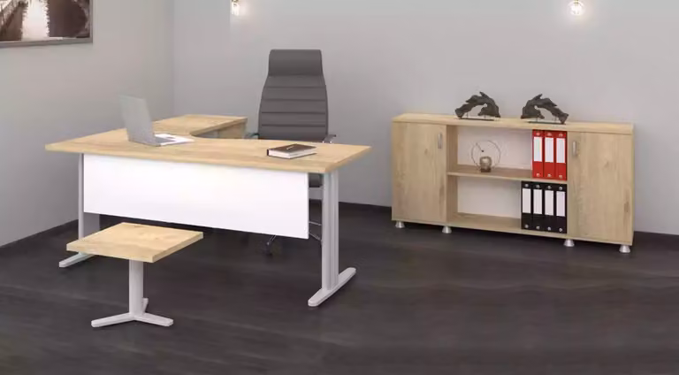 Eckschreibtisch Büro Arbeitszimmer Modern Komplett Set Möbel 3tlg