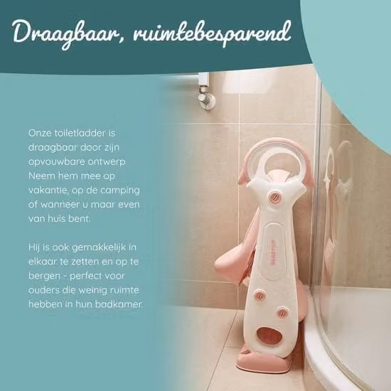 Sedia riduttore per il water pieghevole per bambini con base antiscivolo in gomma, colore rosa