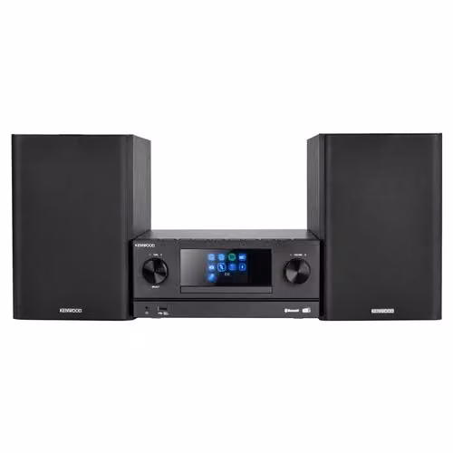 Mini impianto audio Kenwood M-9000S nero con Bluetooth, Wi-Fi e USB, 2x 50W – 2