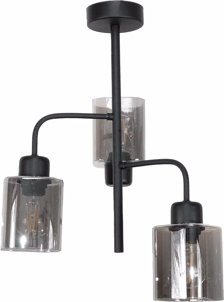 Lampada A Sospensione, Nero Classico, Lampada In Vetro Grafite 15-441 Pablik