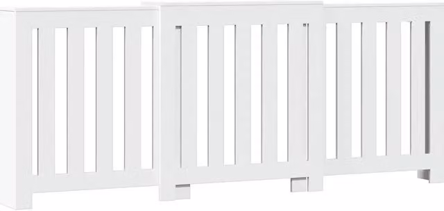 Copritermosifone moderno e decorativo 205 x 21,5 x 83,5 cm mensola pratica stile contemporaneo in legno multistrato bianco 02_0049843