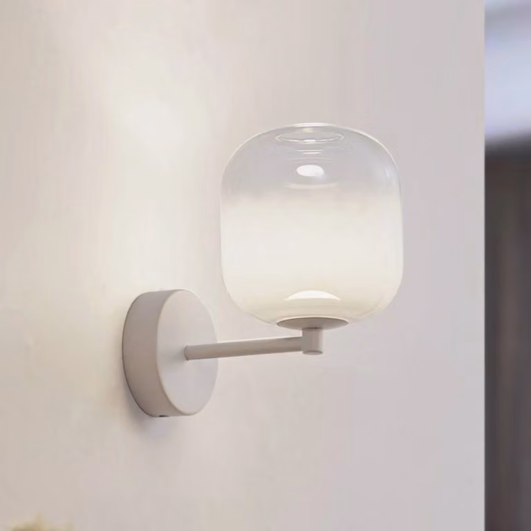 Applique da parete a LED Avelina Lucande, Bianco / Opale, Soggiorno / Sala da pranzo, Vetro, Moderno, Applique a LED