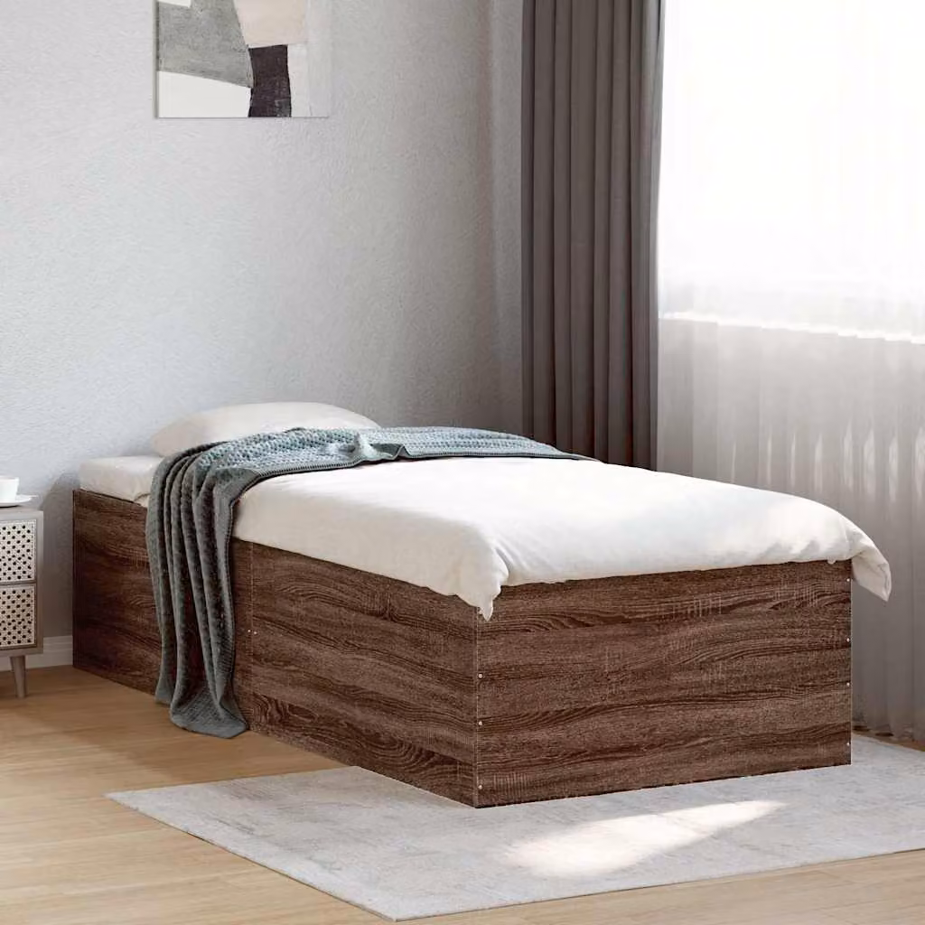 Giroletto vidaXL in legno multistrato color rovere marrone, L/P/H: 200 x 90 x 45 cm