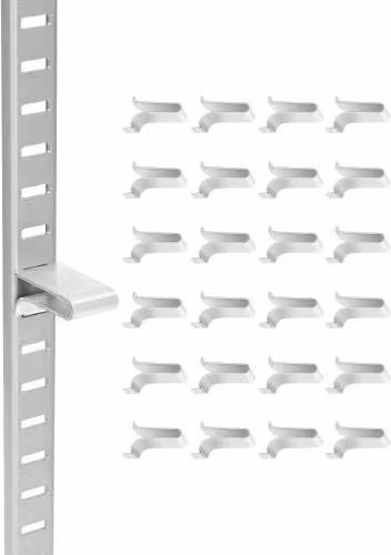 Set di 40 clip per mensole regolabili VEVOR in acciaio zincato color argento per supporti in metallo, legno e vetro, ideali per armadi, credenze, librerie e scarpiere