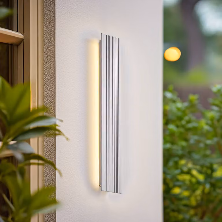 Applique da esterni a LED Melira Lucande, Alluminio / Grigio / Zincato, Alluminio, Moderno, Applique LED da esterni