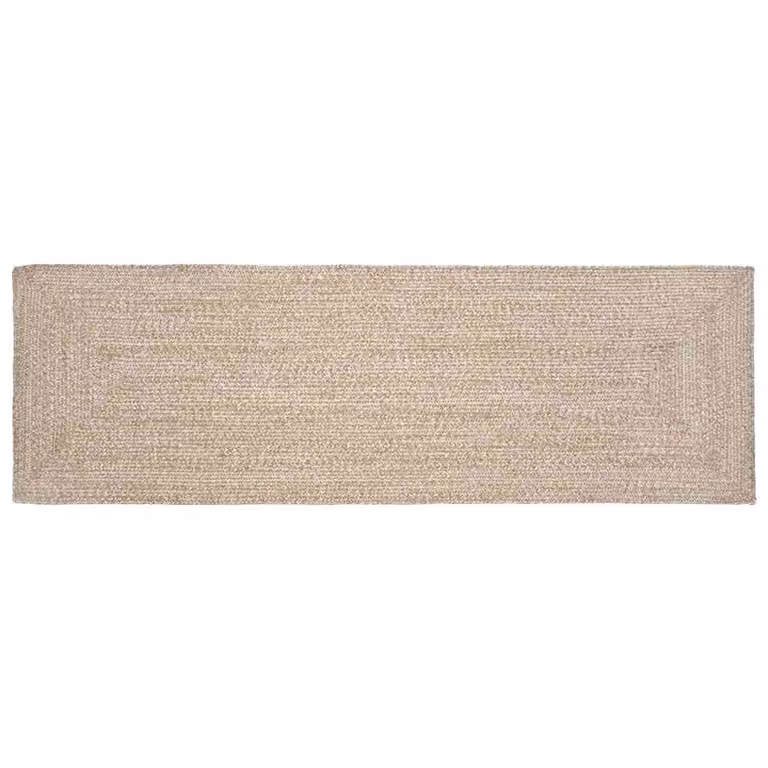 Tappeto da area moderno vidaXL in juta, rettangolare, colori bianco, beige e marrone, L 80 cm x P 200 cm