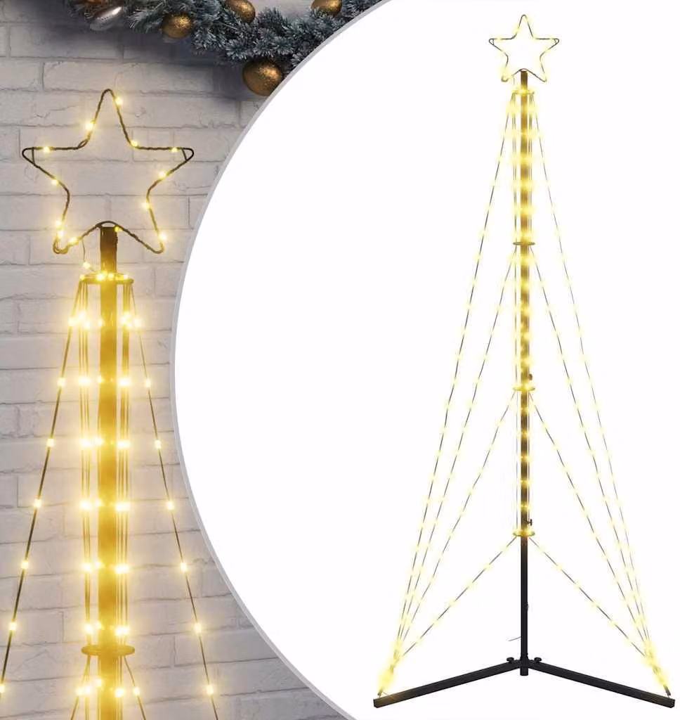 Albero di Natale a LED 363 LED Bianco Caldo 182 cm