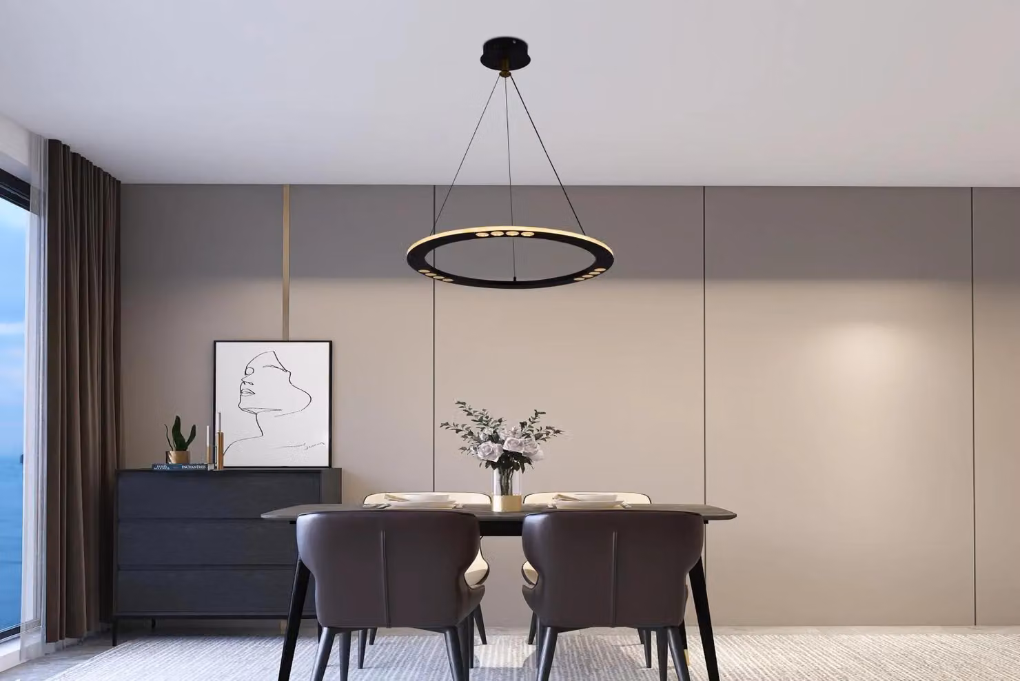 Lampada a sospensione a LED con cavo + telecomando, 40W - J7300/B