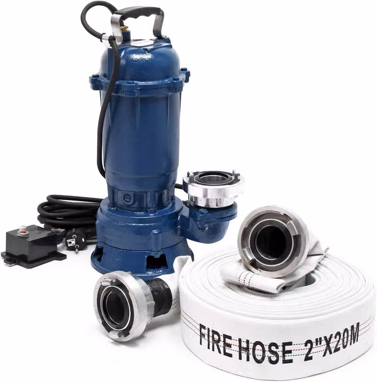 Pompa sommergibile da 1500W, con portata di 22.800 litri/ora, inclusa una tubazione da 20 metri