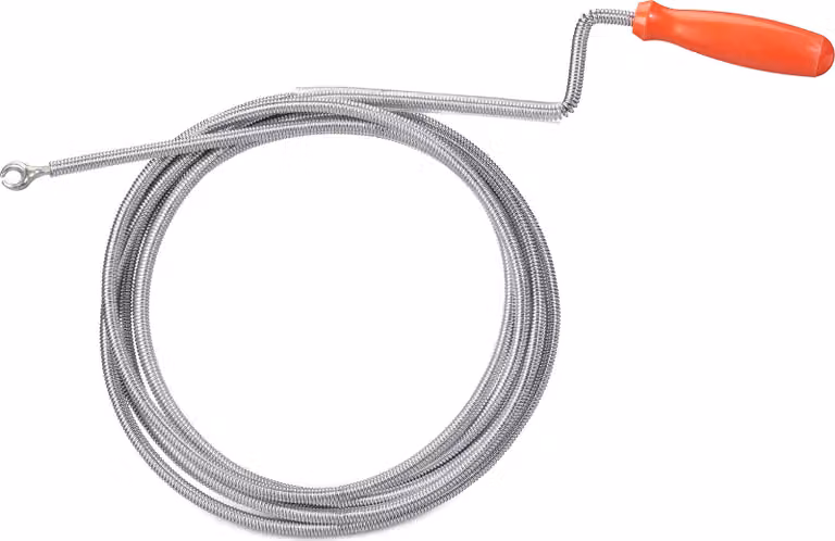 Relaxdays Spirale per pulizia tubi con gancio, pulizia meccanica dei tubi, WC, doccia, lavabo, acciaio, 6 mm x 3 m, argento