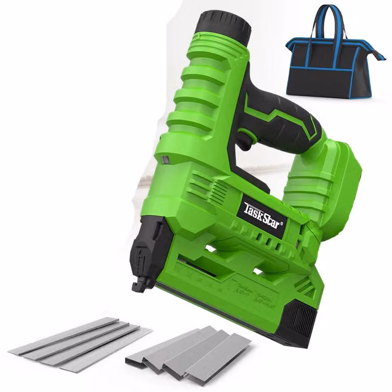 Pistola elettrica 2-in-1 per chiodi e graffette - Calibro 18 - Senza fili - Senza batteria - Adatta per l'uso su mobili