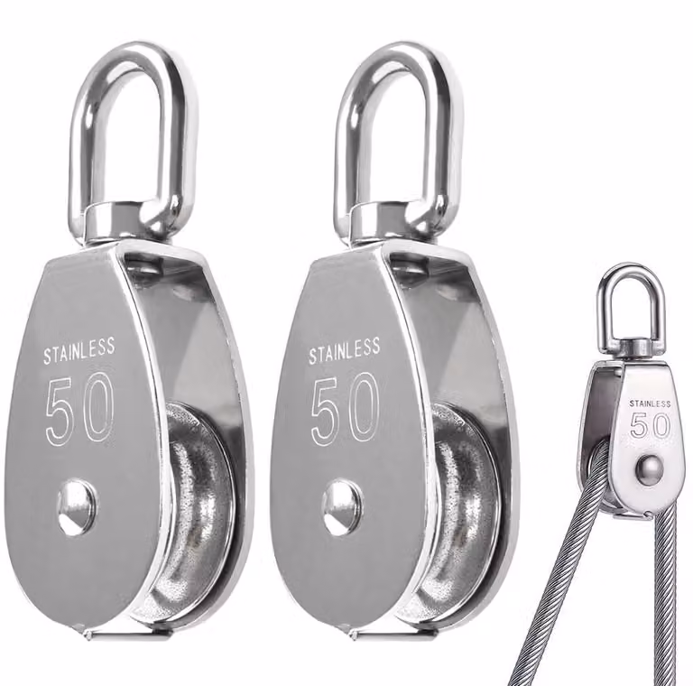 2 ruote singole per carichi pesanti, modello M50, in acciaio inossidabile, rotazione a 360°, capacità fino a 400 kg