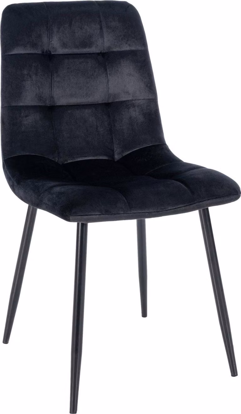 Sedia da pranzo SAMT - seduta in velluto, comfort a bassa manutenzione | Colore: nero