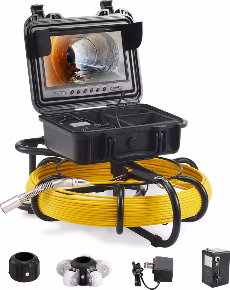 Telecamera di ispezione telecamera tubo 50m telecamera fognaria 720P telecamera endoscopio 12V 4500mAh batteria al litio 6hour telecamera ispezione tubo IP68