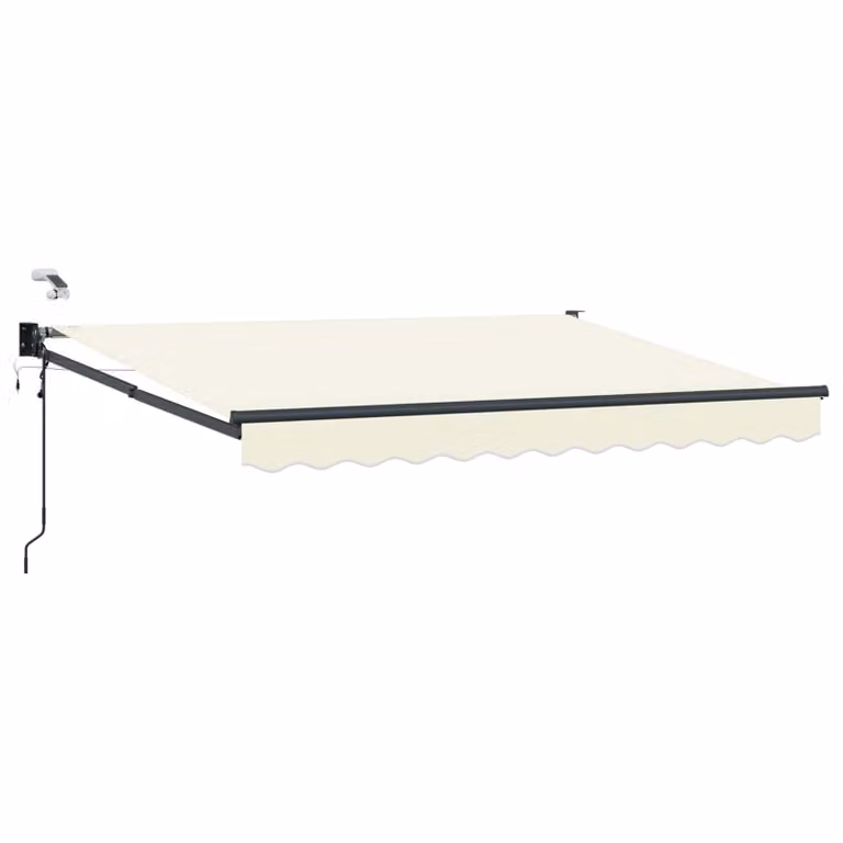 Tettuccio elettrico retrattile vidaXL color crema con bracci pieghevoli in alluminio e copertura in poliestere, L: 3,5 m x P: 2,5 m
