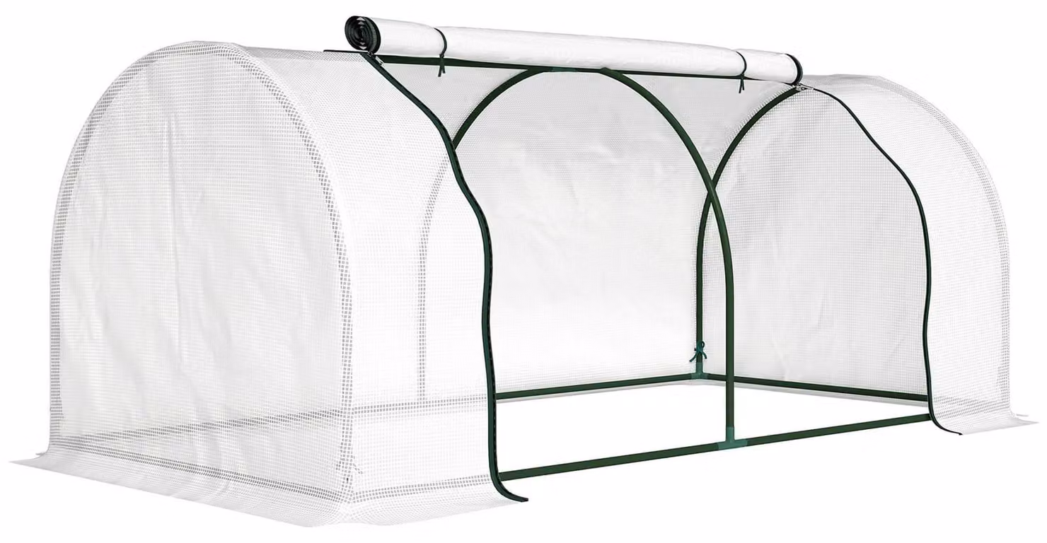 Serra invernale in plastica con telo a rete in polietilene | Colore: Bianco | Dimensioni: 100x200x80 cm