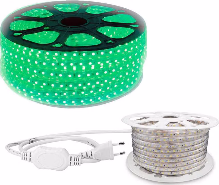 Striscia LED verde da 50 m, 60 LED SMD 5050 per metro - IP65 per interni ed esterni