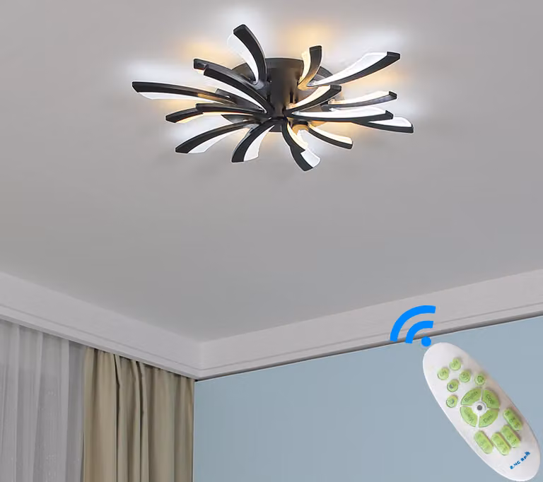 Plafoniera a LED XW062-9Black 90cm con telecomando Plafoniera a LED dimmerabile regolabile in colore/luminosità