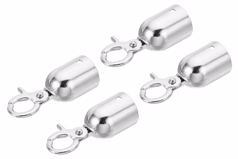 Tappi per cavi, set da 4, in alluminio, color argento, dimensioni 28x76 mm