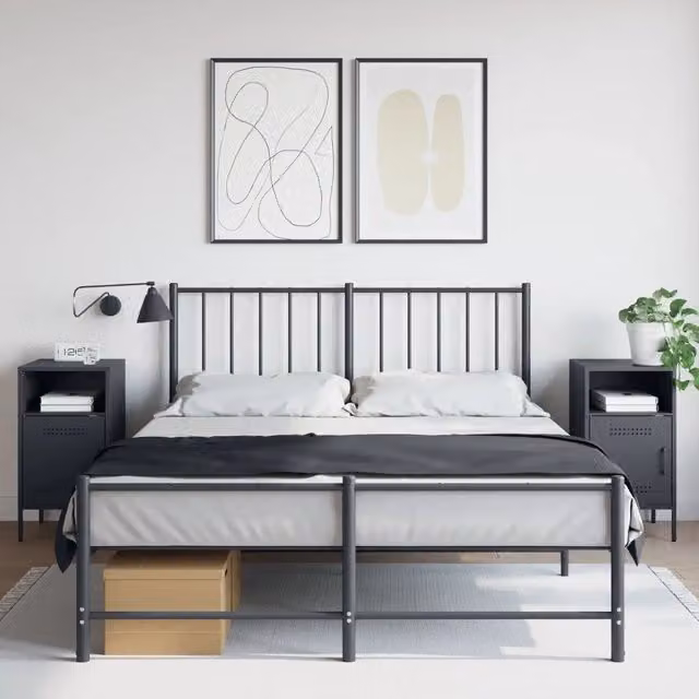 Set di 2 comodini Design Mania in metallo antracite opaco L/P/H: 36 x 39 x 68 cm – 1