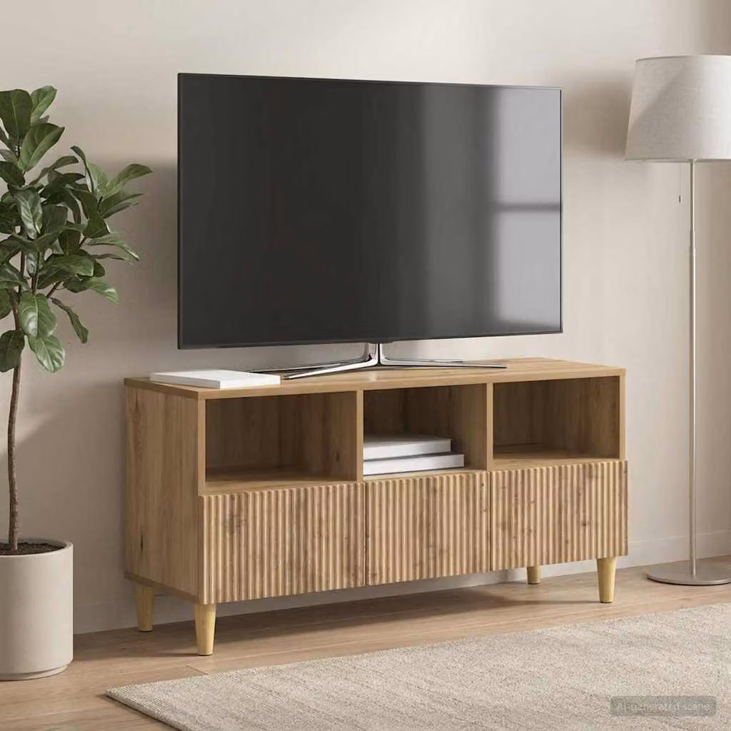 Mobile TV vidaXL moderno in rovere artigianale marrone L: 102 cm, P: 34,5 cm, H: 50 cm