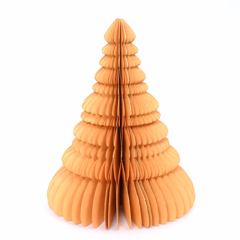 Albero di Natale in carta alveolare, color arancione, altezza 60 cm