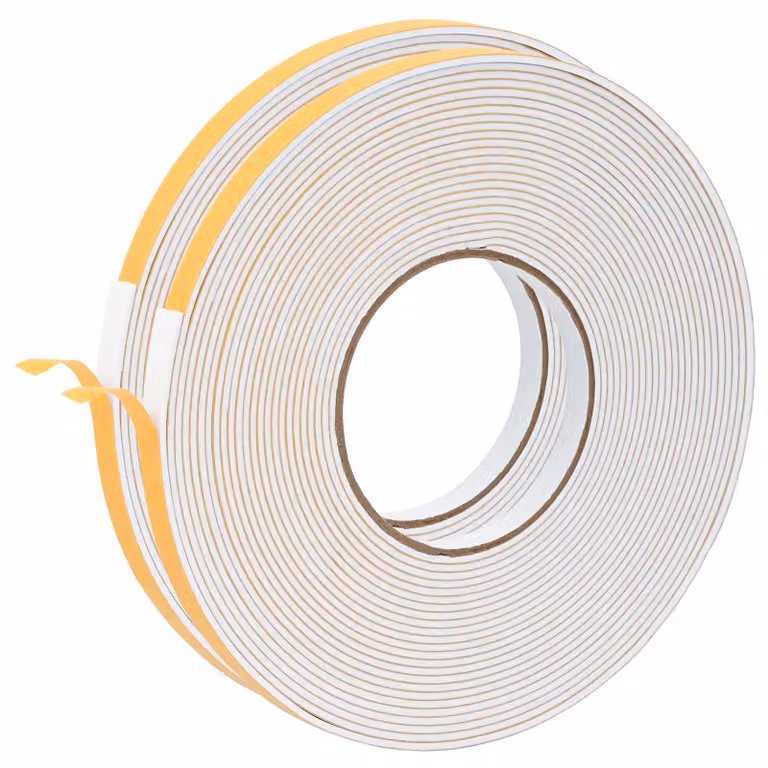 Nastro in schiuma autoadesivo, 2 pezzi, bianco, 10 mm x 10 m, schiuma CR