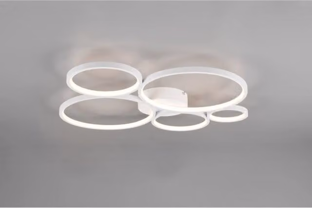 Plafoniera Rondo 5 Cerchi Led Dimmerabile Bianco L59 cm Trio Lighting