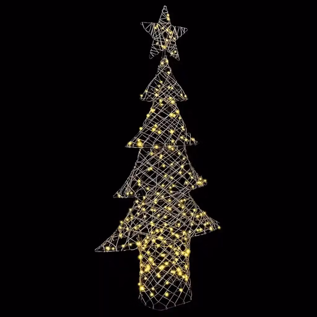 Albero di Natale decorativo vidaXL in rattan con 240 LED bianco caldo, Altezza: 180 cm – 2