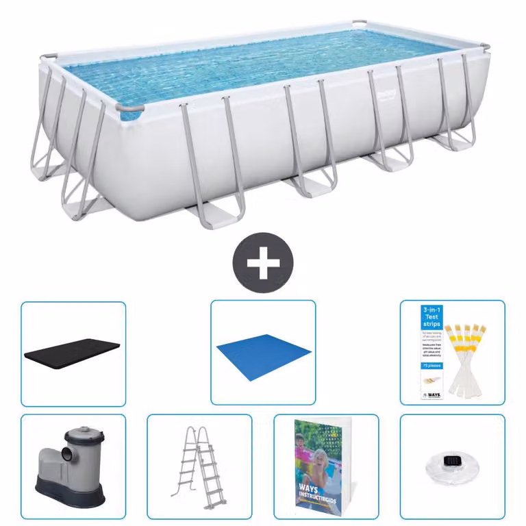 Bestway Power Steel, piscina rettangolare - 549x274x122 cm - 6 pezzi, modello S596