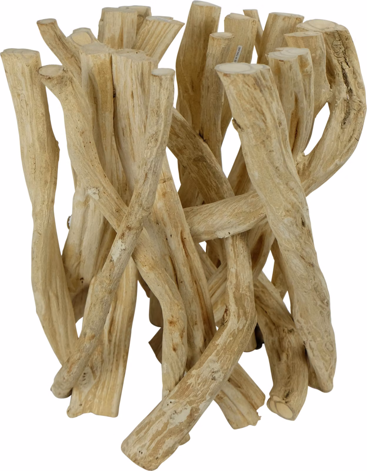 Tavolino Asianliving in legno con rami di liana L35xH45cm