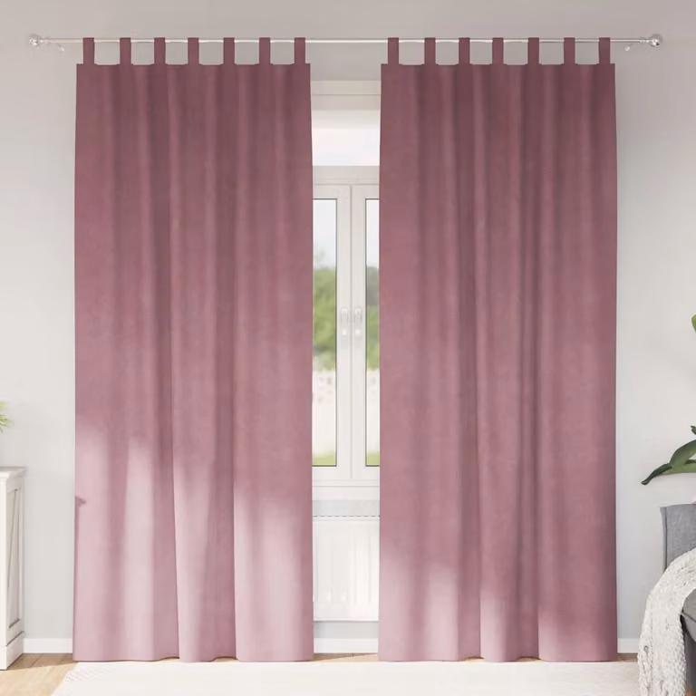 Set di 2 tende oscuranti vidaXL in velluto rosa, L: 140 cm, H: 260 cm