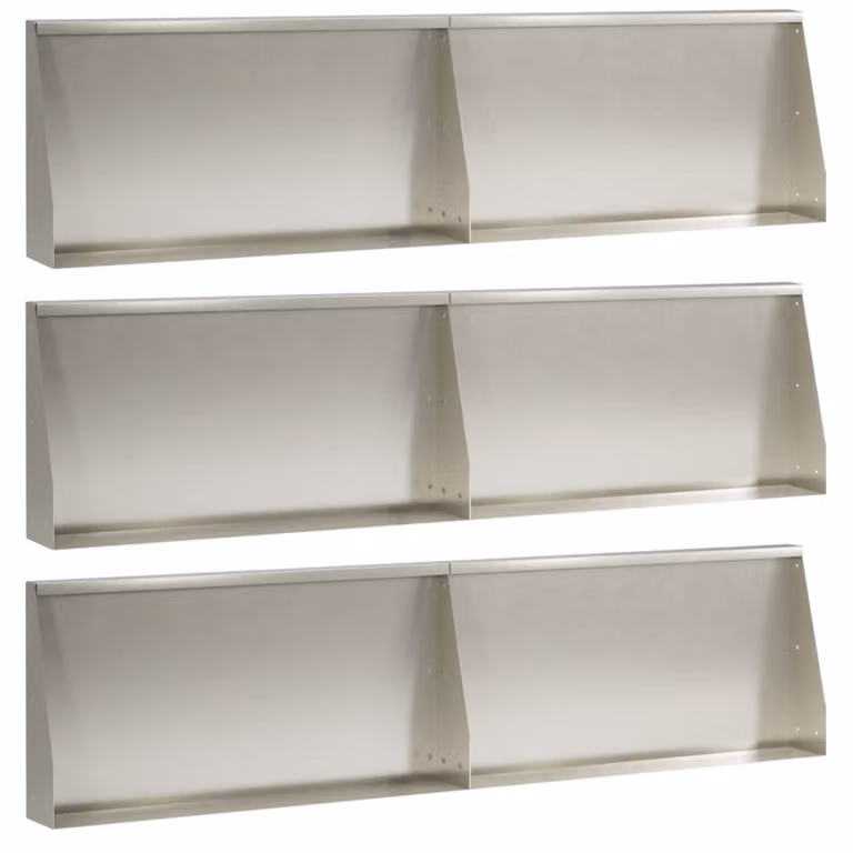 Set di 6 aiuole rialzate vidaXL in acciaio inox argento, L: 80 cm, P: 40 cm, H: 12 cm